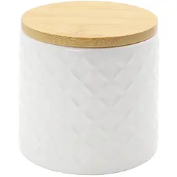 Ємність для зберігання МВМ My Home, 450 мл, біла (KP-18 S WHITE/WOOD)