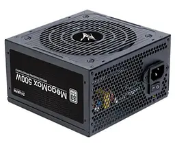 Блок живлення 500 Вт, Zalman MegaMax, чорний, 80 Plus, Active PFC, 12 см HDB, 3xMolex/6xSATA/2x6+2-pin/2x4+4-pin