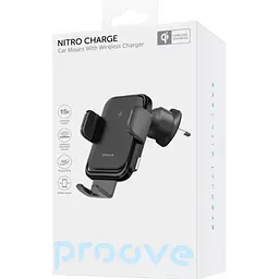 Автотримач із бездротовою зарядкою Proove Nitro Charge 15W Matte Black (WHNC15002005) [166255] - мініатюра 7