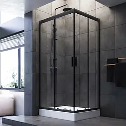 Душова кабіна Am.Pm Gem 100x80 см без піддону black matt W90UG-404-100280-BT, Чорний матовий, Універсальна, прозрачний, Чорний матовий - мініатюра 2
