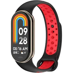 Ремінець DK CDK для Xiaomi Mi Smart Band 10 Silicone Sport Band Nike (015815) (black / red) - мініатюра 2