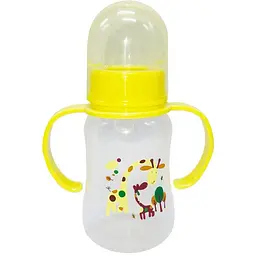 Пляшечка для годування з ручками MGZ-0205(Yellow) жовтий, 150 мл