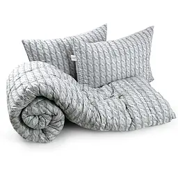 Набір ковдра та 2 подушки Grey Braid сірий (925.52_Grey Braid)