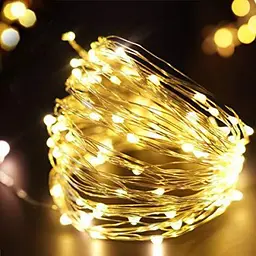Новорічна світлодіодна гірлянда нитка 5 м 100 LED Крапля роси на батарейках Жовта USB - мініатюра 2
