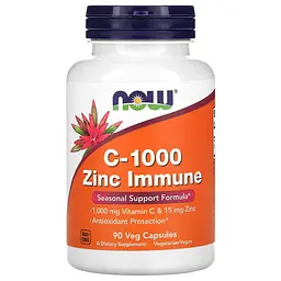 Вітамін C з Цинком для Зміцнення Імунітету C-1000 Zinc Immune - 90 вег.капсул