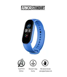 Ремінець ArmorStandart Superhero Edition для Xiaomi Mi Band 7/6/5 Superman Blue (ARM57074) - мініатюра 2