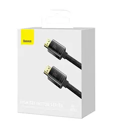 Кабель Baseus High Definition Series Cable HDMI 8K to HDMI 8K Adapter Zinc Alloy 1m WKGQ000001 Black - мініатюра 4