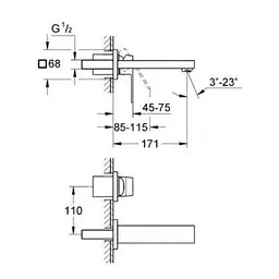 Змішувач для раковини Grohe Eurocube 19895000 Хром - мініатюра 2