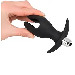 Анальна пробка-розширювач Passion Black Velvets Vibrating Anchor Plug L з вібрацією (4821002030224) - мініатюра 2