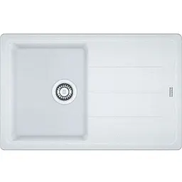 Кухонна мийка Franke Basis, фраграніт, прямокутник, з крилом, 780х500х200мм, чаша - 1, накладна, BFG 611-78, білий