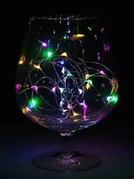 Світлодіодна новорічна LED гірлянда-нитка “Краплі роси” 100 LED, 10 м, на батарейках + USB (різнокольоровий) - мініатюра 3