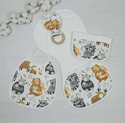Набір для гігієни немовляти BeBidas + слинявчик a.l.babybox Мамині обійми