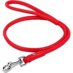 Повідець для собак Waudog Glamour, шкіряний, круглий, 122х1,3 см, червоний