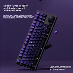 Набір кейкапів PBT Purple Gradient (130+) / Side-engraved / фіолетовий OEM-комплект для ANSI / ISO клавіатур - мініатюра 4