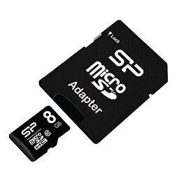 Карта пам'яті Silicon Power MicroSDHC card 8G C10 + adapter (SP008GBSTH010V10SP)
