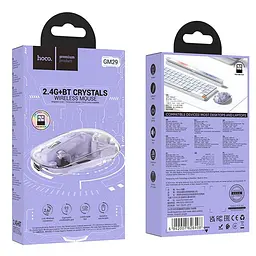Миша бездротова Hoco GM29 Mysterios Bluetooth + 2.4G Romantic purple - мініатюра 6