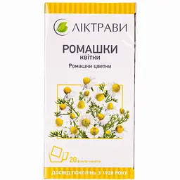 Фіточай Ліктрави Ромашка 1.3 г 20 фільтр-пакетів