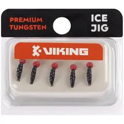 Мормишка вольфрамова Viking Fishing Shrimp+bead 0.37g 7mm Black+R (5шт) - мініатюра 2