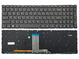 Клавіатура для LENOVO IdeaPad 700-15ISK, 700-17ISK (RU Black без рамки з підсвічуванням). Оригінал.