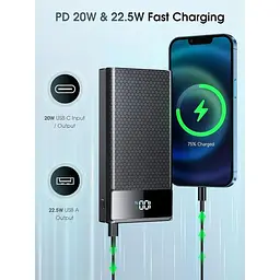 Портативний зарядний пристрій швидка зарядка 46800mAh PD22.5W QC 3.0 - мініатюра 6