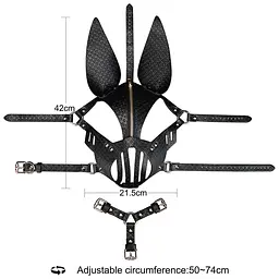 БДСМ-маска Lovetoy Rebellion Reign Dark Bunny Mask кролика - мініатюра 2
