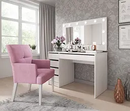 Стіл туалетний письмовий Perfect Home Ада / Ada 5S/120 з 5 шухядами Білий глянець (PFH-091306) - мініатюра 5