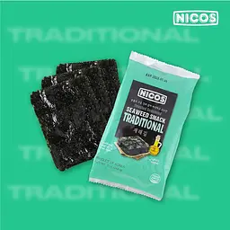 Чіпси з морських водоростей Nicos Seaweed Snack Traditional Flavor 4г - мініатюра 3