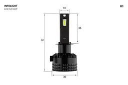 Комплект світлодіодних ламп Infolight S2 H1 60W - мініатюра 6