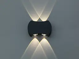 LED фасадне бра Diasha DFB-8622-4BK чорне 4 Вт 4 промені