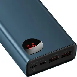 Зовнішній акумулятор Baseus Adaman Metal Digital Display 20000mAh 65W Blue [PPIMDA-D03] [74081] - мініатюра 5