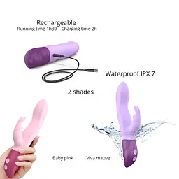 Вібратор-кролик Love To Love Hello Rabbit Violet з гнучким стовбуром і стимуляцією точки G, 2 мотори - мініатюра 5