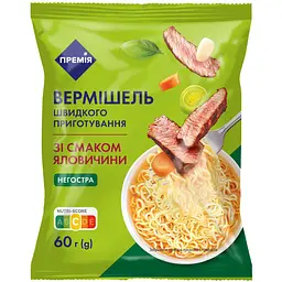 Вермішель швидкого приготування Премія зі смаком яловичина негостра 60г
