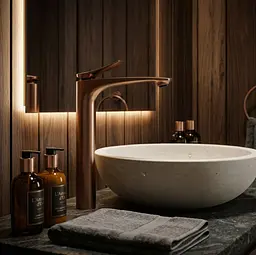Змішувач для умивальника Rea Vision високий brushed copper REA-B6490 - мініатюра 3