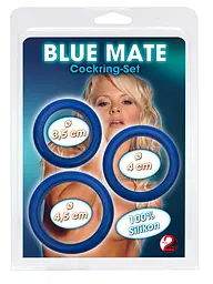Набір ерекційних кілець You2Toys Blue Mate Cockring Set 3 шт. синій - мініатюра 4