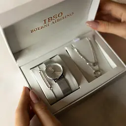 Жіночий наручний годинник Baosaili BOX IBSO в наборі (Сріблясті) - мініатюра 5