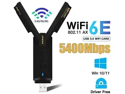 Мережевий адаптер Wi-Fi 6E USB FENVI FU-AXE5400 двохдіапазонний бездротовий MU-MIMO USB 3.0 Black (19122) - мініатюра 4