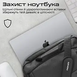 Сумка для ноутбука Promate Satchel-MB 15.6" Black (satchel-mb.black) - мініатюра 3