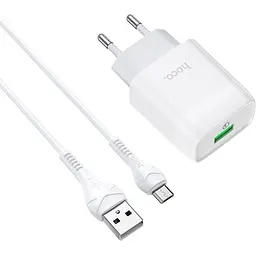 Зарядний пристрій HOCO C72Q Glorious USB QC3.0 + cable USB to Micro 5P 18W White (6931474732538) - мініатюра 5
