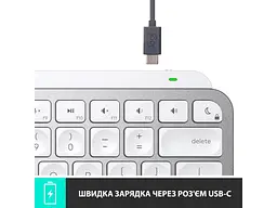 Клавіатура Logitech MX Keys Mini Minimalist US Pale Grey (920-010499) - мініатюра 7
