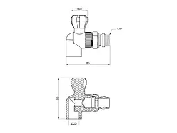 Кран PPR радіат. Кутовий Thermo Alliance 1/2" 20мм 20х1/2"З для радіаторів (DSW431) - мініатюра 2