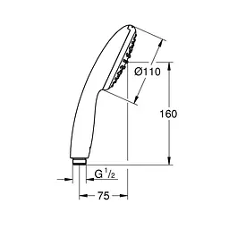 Ручний душ Grohe QuickFix Vitalio Start 110 27940001, Хром - мініатюра 2
