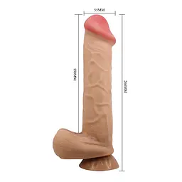 Фалоімітатор Pretty Love Sliding Skin Mendel 10.2" Flesh - мініатюра 7