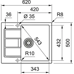 Кухонна мийка Franke Sirius 2.0 S2D 611-62/143.0627.383/тектонайт/620х500х200/врізна/сірий - мініатюра 2