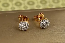 Сережки гвоздики Xuping Jewelry Коло роскоші з родієм 9 мм золотисті