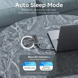 Зовнішня кишеня для SSD M.2 (NVME) M-key USB Type-C 3.2 10Gbps Heat Sink Aluminum сіра Vention - мініатюра 10