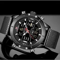 Чоловічий наручний годинник Naviforce Tesla Black NF9153 - мініатюра 3