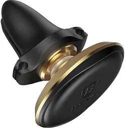 Автотримач Baseus Magnetic Air Vent Car Mount Holder with cable clip Gold - мініатюра 4
