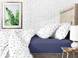 Дитяча постільна білизна в ліжечко BLUE DELTA, білий (DeltaColor_DarkBlue_140) - мініатюра 3