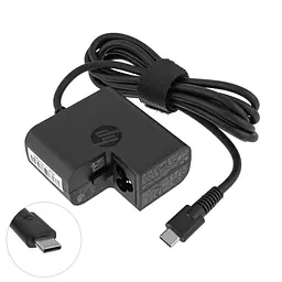 Блок живлення для ноутбука HP USB-C 45W (15V/3A, 12V/3A, 5V/2A), USB3.1/Type-C/USB-C, квадратний, black (з мережним кабелем!) - мініатюра 3
