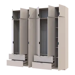 Розпашна Шафа для одягу Doros Лукас Кашемір 3+3 ДСП 240х50х240 (42005108) - мініатюра 2